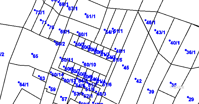 Parcela st. 51/3 v KÚ Kohoutovice, Katastrální mapa