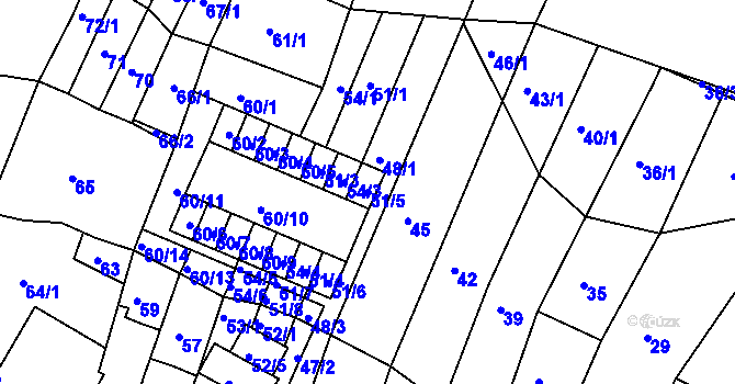 Parcela st. 51/5 v KÚ Kohoutovice, Katastrální mapa