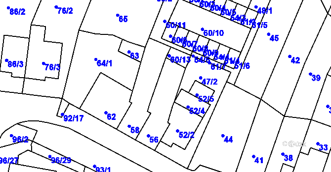 Parcela st. 57 v KÚ Kohoutovice, Katastrální mapa