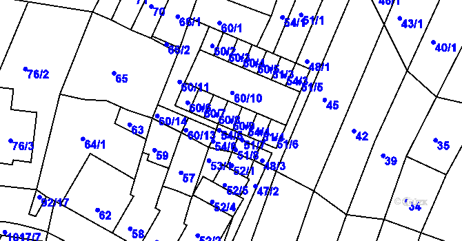 Parcela st. 60/9 v KÚ Kohoutovice, Katastrální mapa