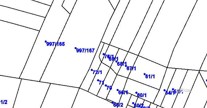 Parcela st. 73/1 v KÚ Kohoutovice, Katastrální mapa