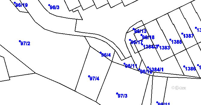Parcela st. 96/4 v KÚ Kohoutovice, Katastrální mapa