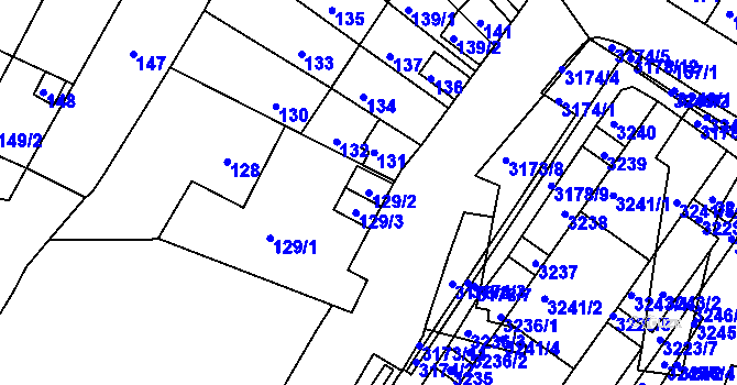 Parcela st. 129/2 v KÚ Kohoutovice, Katastrální mapa