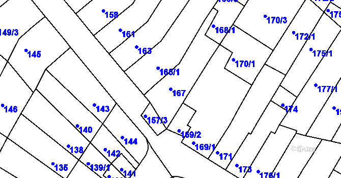 Parcela st. 167 v KÚ Kohoutovice, Katastrální mapa
