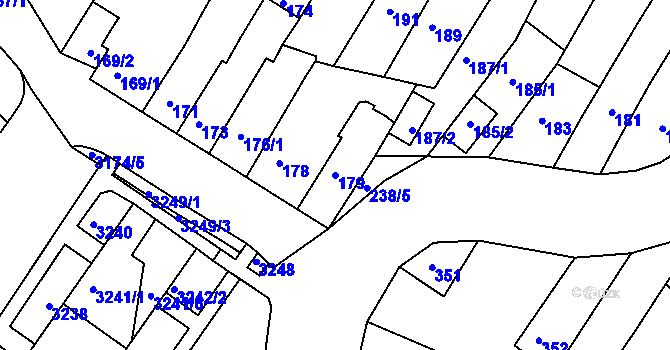 Parcela st. 179 v KÚ Kohoutovice, Katastrální mapa