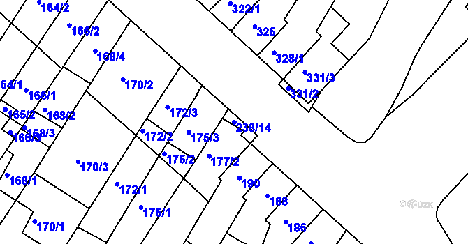 Parcela st. 238/14 v KÚ Kohoutovice, Katastrální mapa