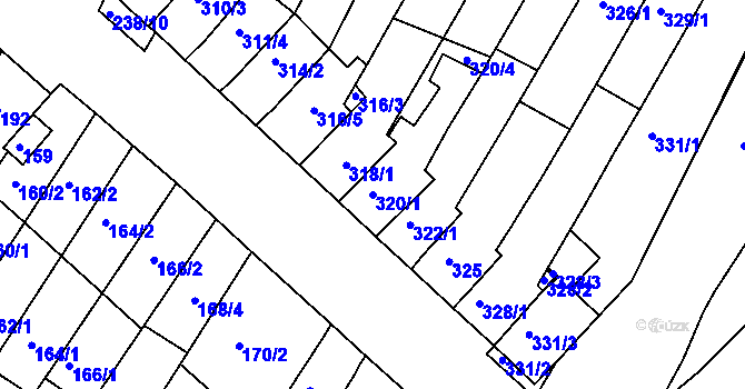 Parcela st. 320/1 v KÚ Kohoutovice, Katastrální mapa