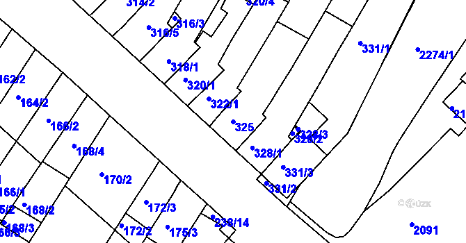 Parcela st. 325 v KÚ Kohoutovice, Katastrální mapa