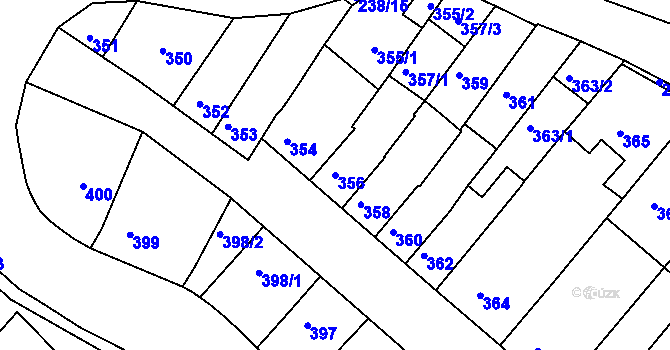 Parcela st. 356 v KÚ Kohoutovice, Katastrální mapa