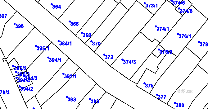 Parcela st. 372 v KÚ Kohoutovice, Katastrální mapa