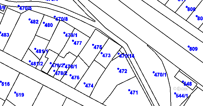 Parcela st. 473 v KÚ Kohoutovice, Katastrální mapa