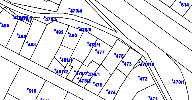 Parcela st. 477 v KÚ Kohoutovice, Katastrální mapa