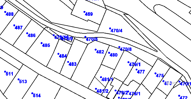 Parcela st. 482 v KÚ Kohoutovice, Katastrální mapa