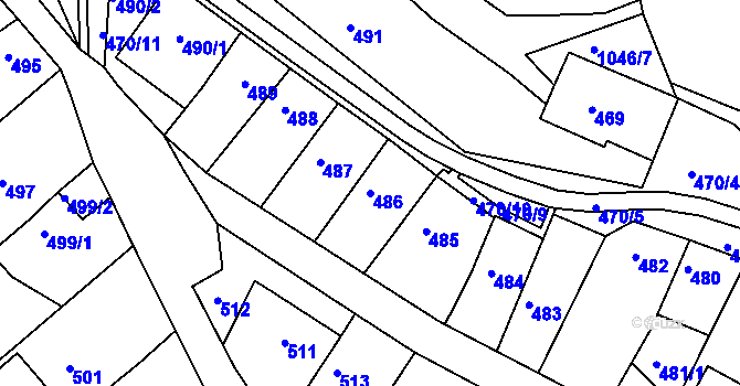 Parcela st. 486 v KÚ Kohoutovice, Katastrální mapa