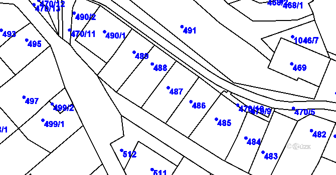 Parcela st. 487 v KÚ Kohoutovice, Katastrální mapa