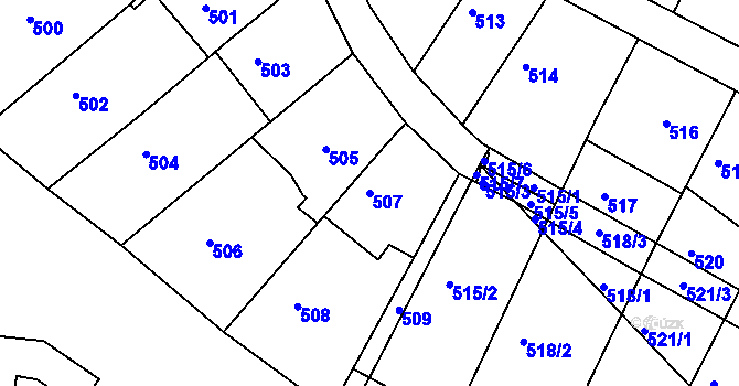 Parcela st. 507 v KÚ Kohoutovice, Katastrální mapa