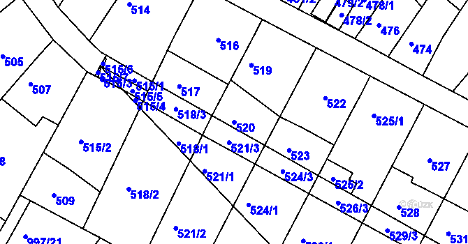 Parcela st. 520 v KÚ Kohoutovice, Katastrální mapa