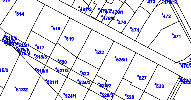 Parcela st. 522 v KÚ Kohoutovice, Katastrální mapa