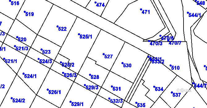 Parcela st. 527 v KÚ Kohoutovice, Katastrální mapa