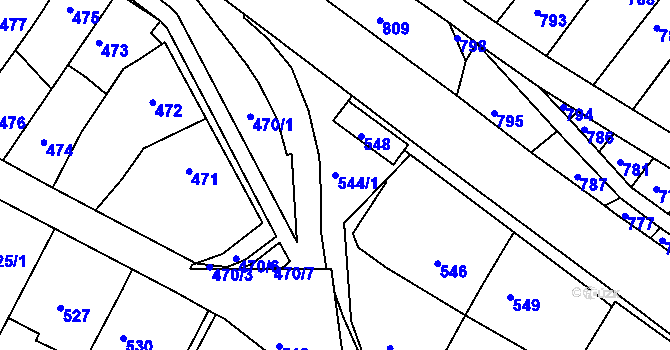 Parcela st. 544/1 v KÚ Kohoutovice, Katastrální mapa