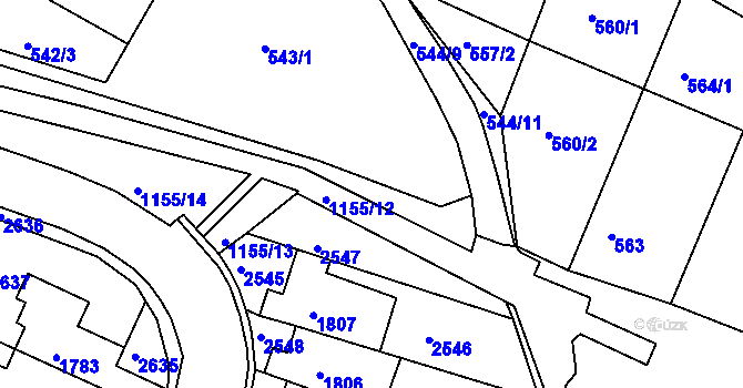 Parcela st. 544/3 v KÚ Kohoutovice, Katastrální mapa