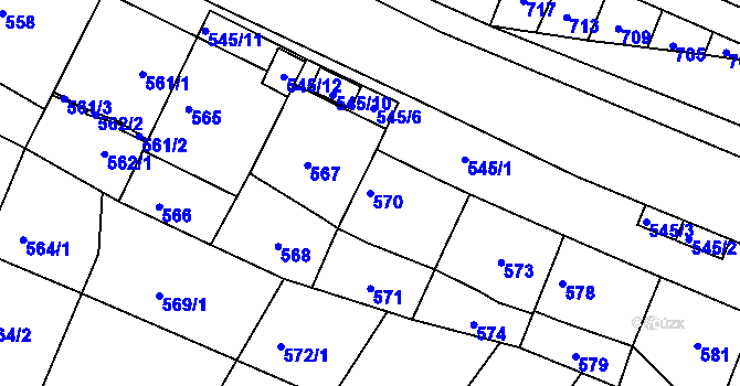 Parcela st. 570 v KÚ Kohoutovice, Katastrální mapa