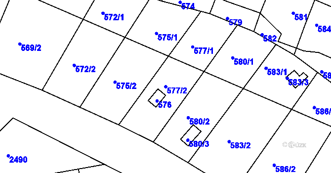 Parcela st. 577/2 v KÚ Kohoutovice, Katastrální mapa