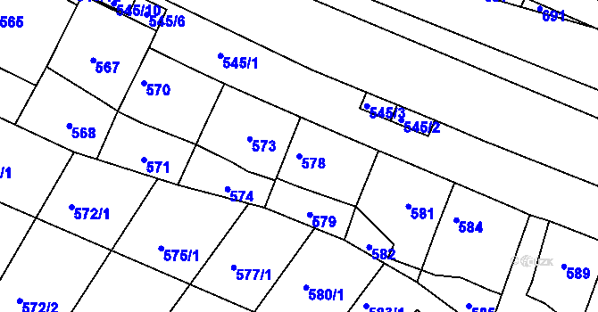 Parcela st. 578 v KÚ Kohoutovice, Katastrální mapa