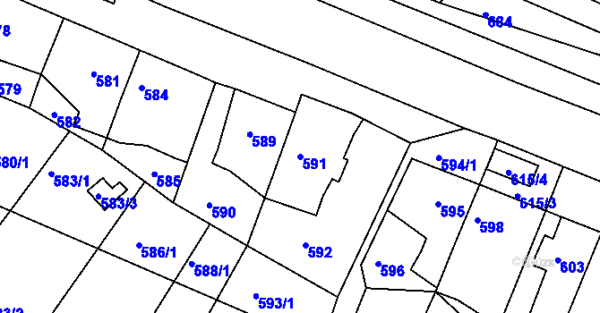 Parcela st. 591 v KÚ Kohoutovice, Katastrální mapa