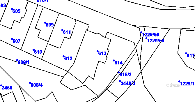 Parcela st. 613 v KÚ Kohoutovice, Katastrální mapa