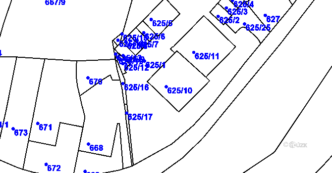 Parcela st. 625/10 v KÚ Kohoutovice, Katastrální mapa