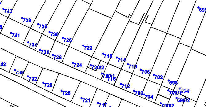 Parcela st. 718 v KÚ Kohoutovice, Katastrální mapa