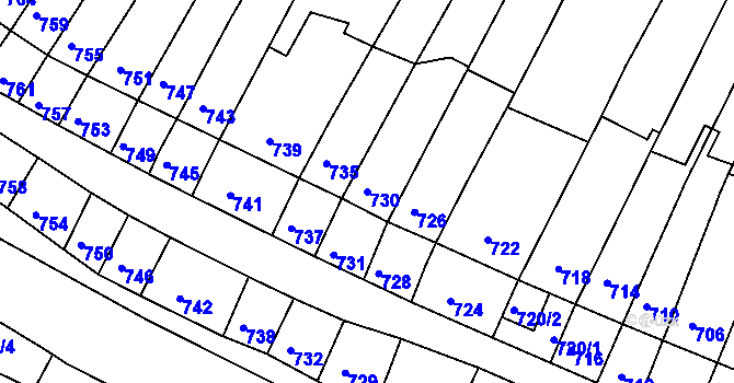 Parcela st. 730 v KÚ Kohoutovice, Katastrální mapa