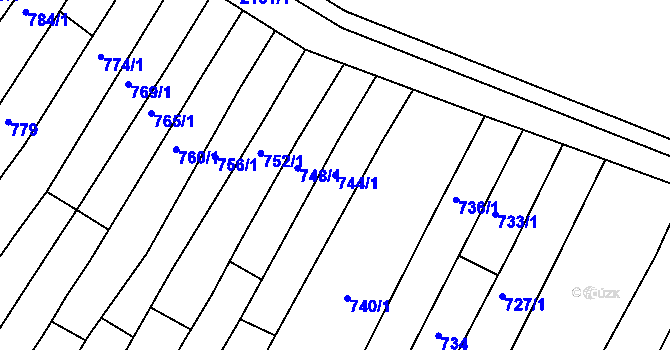 Parcela st. 744/1 v KÚ Kohoutovice, Katastrální mapa