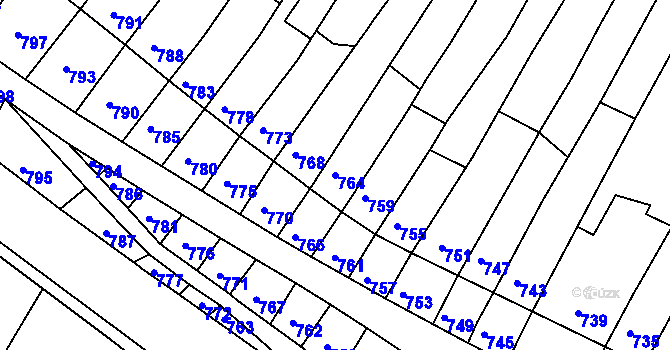 Parcela st. 764 v KÚ Kohoutovice, Katastrální mapa
