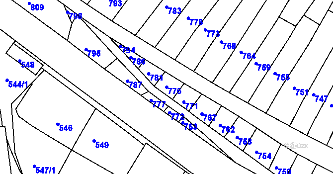 Parcela st. 776 v KÚ Kohoutovice, Katastrální mapa