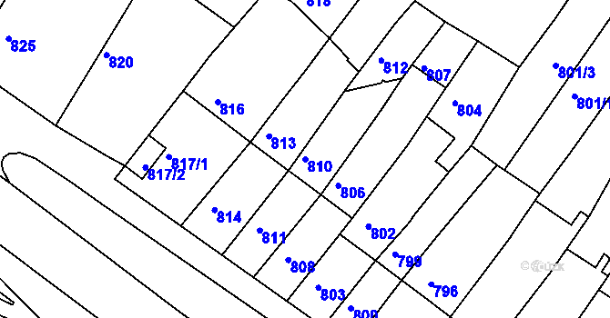 Parcela st. 810 v KÚ Kohoutovice, Katastrální mapa
