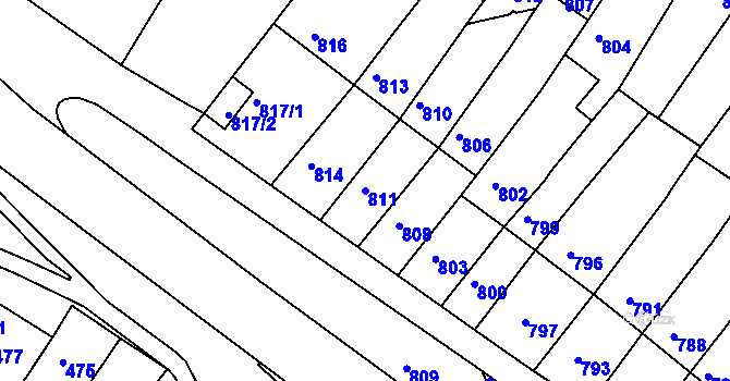Parcela st. 811 v KÚ Kohoutovice, Katastrální mapa