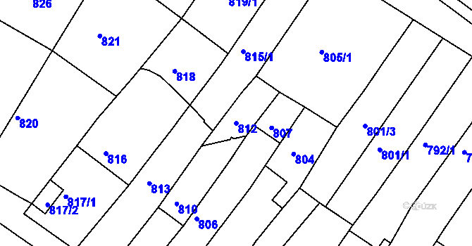 Parcela st. 812 v KÚ Kohoutovice, Katastrální mapa