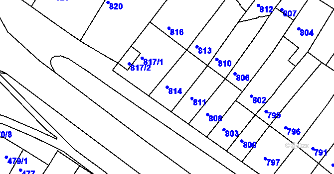 Parcela st. 814 v KÚ Kohoutovice, Katastrální mapa