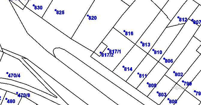 Parcela st. 817/2 v KÚ Kohoutovice, Katastrální mapa