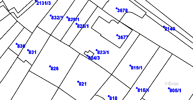 Parcela st. 823/1 v KÚ Kohoutovice, Katastrální mapa