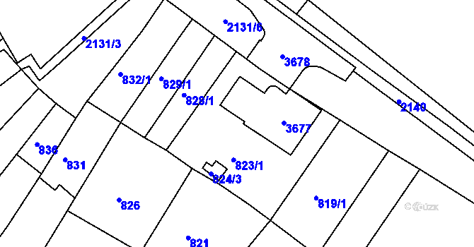 Parcela st. 824/1 v KÚ Kohoutovice, Katastrální mapa