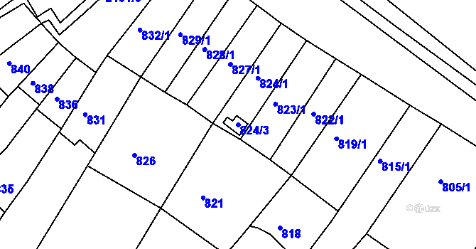 Parcela st. 824/3 v KÚ Kohoutovice, Katastrální mapa