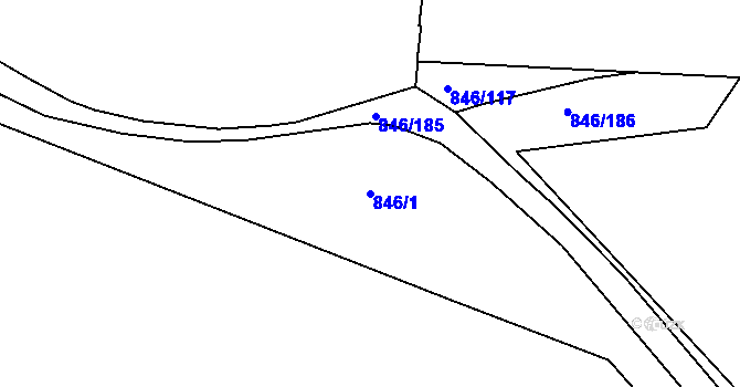 Parcela st. 846/1 v KÚ Kohoutovice, Katastrální mapa