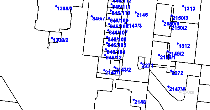 Parcela st. 846/12 v KÚ Kohoutovice, Katastrální mapa