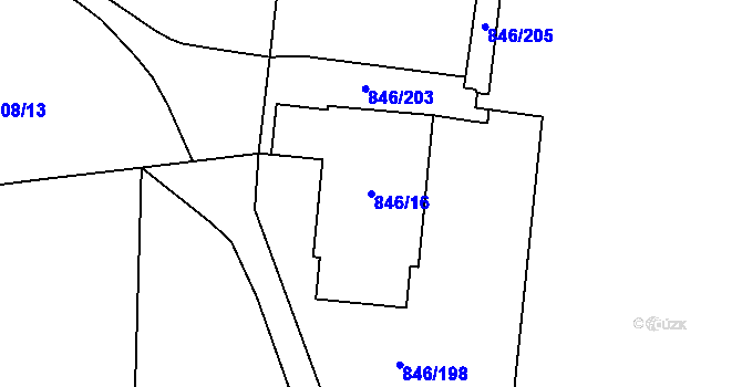 Parcela st. 846/16 v KÚ Kohoutovice, Katastrální mapa