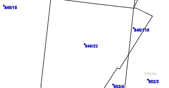 Parcela st. 846/22 v KÚ Kohoutovice, Katastrální mapa