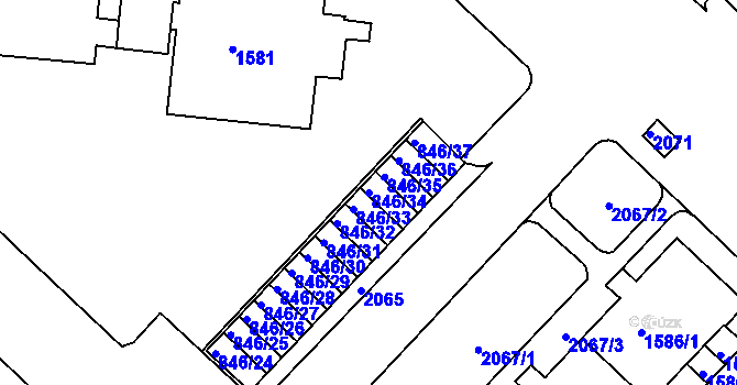 Parcela st. 846/34 v KÚ Kohoutovice, Katastrální mapa