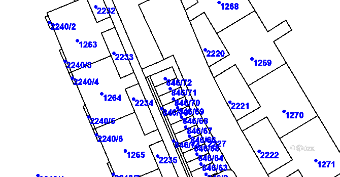Parcela st. 846/71 v KÚ Kohoutovice, Katastrální mapa